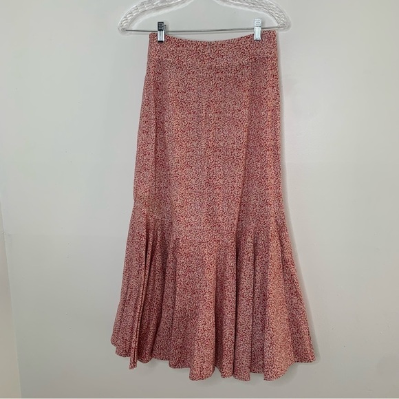 Petersyn pink floral ruffle front maxi skirt - Picture 10 of 13